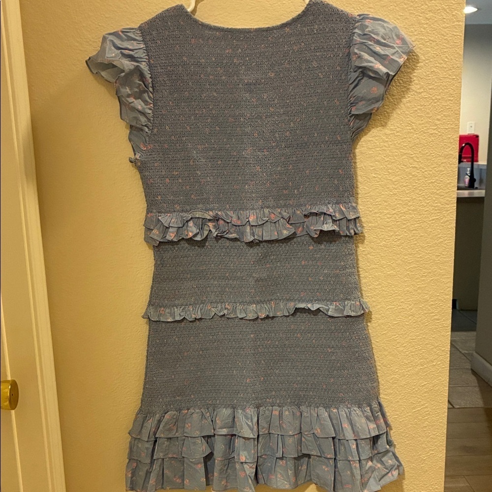 LoveShackFancy Light Blue Ruffle Mini Dress like new 🆕 - Picture 7 of 7